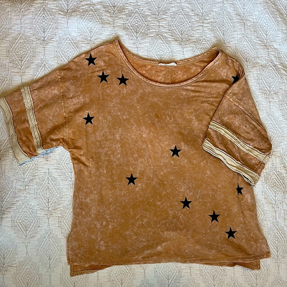 Boutique-Style Acid Wash Star Top